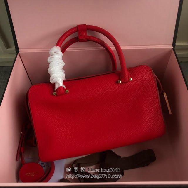 DELVAUX女包 Delvau單肩斜挎包 半手工Cool box 中號 德爾沃女手提包 手拎包 大紅色  fcs1198